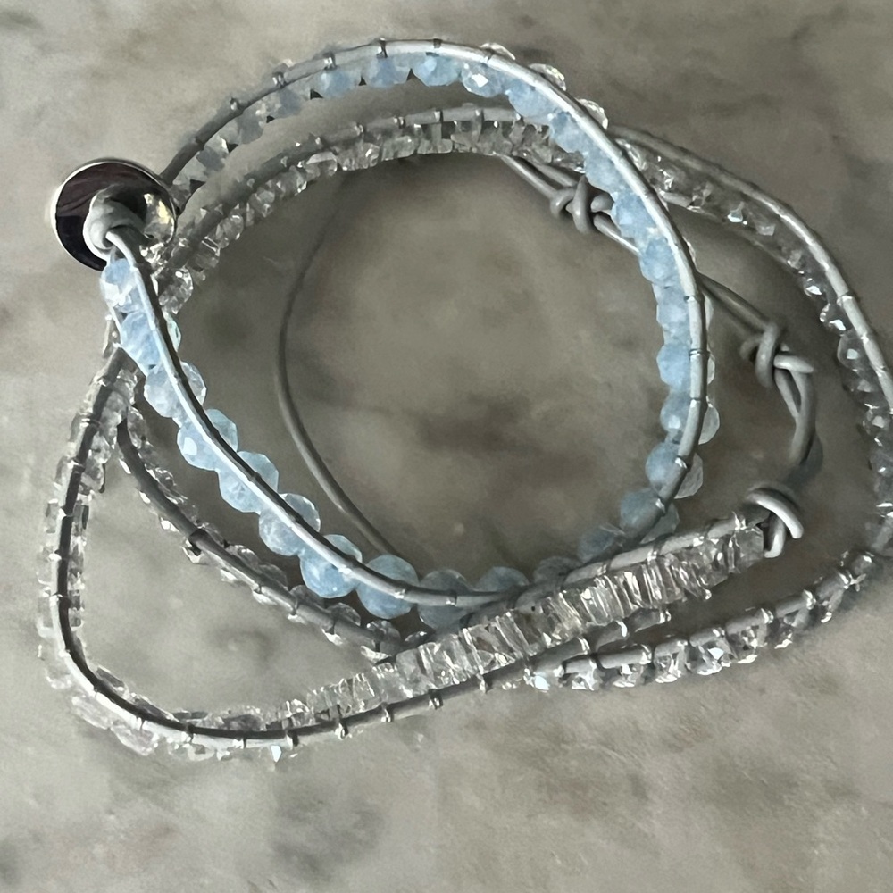 NWOT - Victoria Emerson leather wrap bracelet - white/cream
